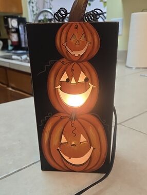Stacked Pumpkin Lantern Accent Lamp - Orange